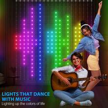 Christmas LED Curtain Lights, Programmable RGB Smart DIY Pixel Fairy String Lights, Music Sync App Remote Control Custom Animation Xmas Lights, USB Powered For Christmas Decor, Holiday Party, Wedding, Home Wall Window Indoor Decoration - APP Control - View 12