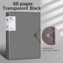 1pc Translucent Cover Document Folder, Transparent Insert File Folder, Snap Closure Folder, Multi-Color Storage Bag, Multi-Specification Loose-Leaf Binder, Storage Album, 20/30/40/60/100 Pages, A4 Multi-Layer Insert Pocket, 6 Colors Available, Stain-Resistant, Waterproof, Comfortable Touch, School Document Bag, Student Subject Exam Paper Bag, Artwork & Certificate Collection Album, Fashion Design - Multicolor - View 19