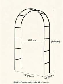240 Cm Black Metal Plant Climbing Frame, Wedding Party Arch Frame, Climbing Plant Climbing Frame, Outdoor Decorative Arch, Gardening Tools, Plant Rack, Garden Decoration - A - View 4
