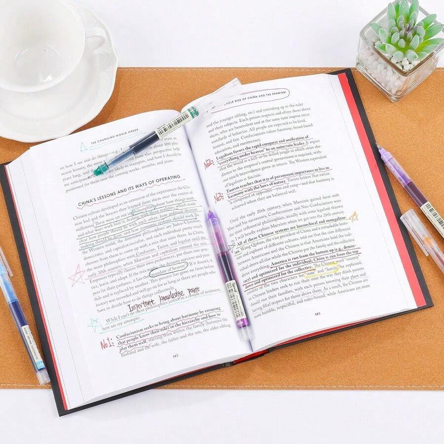 24-Color Ink Roller Ball Pen Set, Equipped With 0.5mm Ultra-Fine Tip, Smooth Writing, Smudge-Resistant. Vibrant Colors Make It An Ideal Choice For Journaling, Painting, Sketching, Classroom Notes And Artistic Creation. - Multiple Styles - View 1
