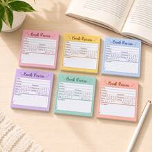 6-Color Book Review Sticky Note Set, 50 Sheets Per Book Total 300 Sheets, 7.5*7.5cm Self-Adhesive Reading Tracker Sticky Notes, Suitable For Reading Notes, Study Organization And Bookworm Gifts - one-size - View 4