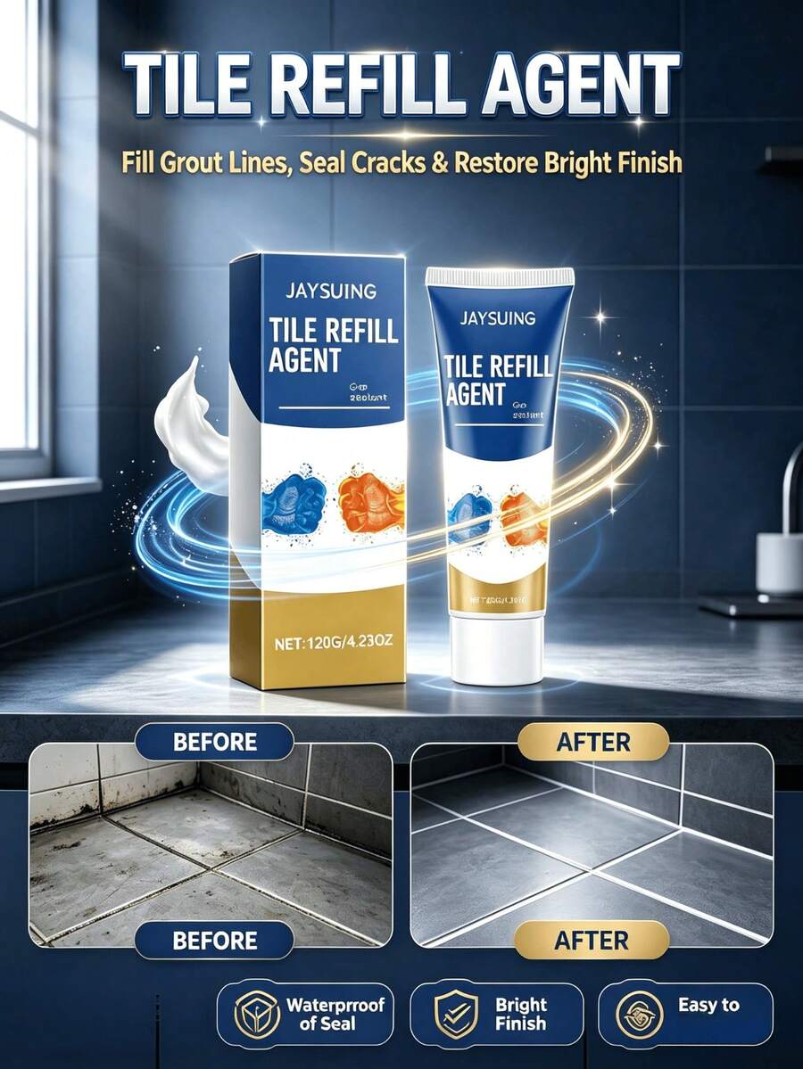 JAYSUING Grout Sealant (120ml) Waterproof & Anti-Mold Tile Grout Filler For Home Kitchen And Bathroom - A - View 1