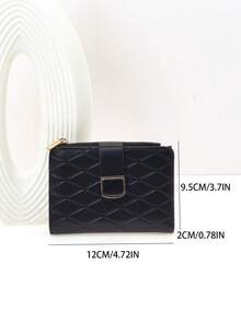 MINGYOU Short Buckle Minimalist Wallet, Women's Young Fashion Pu Zipper Purse Card Clip - Black - View 7