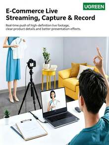 UGREEN CM489 HDMI Video Capture Card 4K HD Input Compatible With VR Sony Camera Switch/PS5 Computer Mobile Phone Tablet Live Streaming Video Recording USB/Type-C Capture Converter - View 6