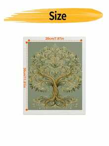 DIY Ornate Golden Tree Of Life (Frameless Or Framed 8x12 / 16x20 Inches) Paint By Numbers Kit (Acrylic) Arts & Crafts For Adult Beginners, Home Wall Decor, And Unique Holiday Gifts For Festive Living - Sets - View 8