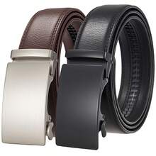 Genuine Leather Automatic Buckle Belt For Men, Cowhide Formal Belt, Simple Business Men's Belt, Adjustable Length, Ideal Gift Choice For Summer, Autumn, Christmas And Winter - 066-191 - View 12