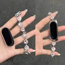 1pc Elegant Heart Pearl Bracelet Watch Strap Compatible With Xiaomi Smart Band 8 9 10, Women Replacement Wristband - Mi Band 8/9/10 - View 3