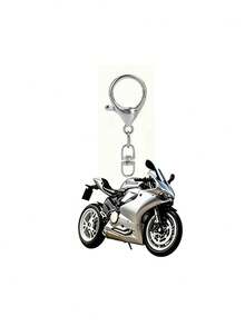 2D Flat Keychain Red Sports Car Motorcycle Shaped Acrylic Creative Keychain Car Pendant Racing Theme Motorcycle Enthusiast Car Key Holder - Multicolor - View 16