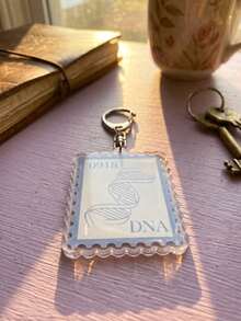 1pc/8pcs Bangtang K-Pop Music Stamp Pattern Keychain, Acrylic Rectangular Wavy Edge Metal Buckle Functional Bag Charm Decorative Pendant, Suitable For Fan Meetings, Concerts, Birthday Gifts, Back To School, Campus Daily, Travel And All Seasons - Multicolor - View 10