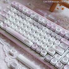 Keycap Boneka Lucu DIY Sangat Menarik PBT 5 Sisi Dye-Sublimation MOA Bulat Kompatibel Dengan Keyboard Mekanik - View 4
