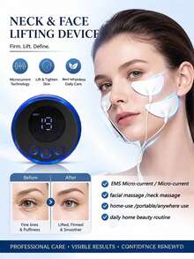 AXH New Eye Massage, Facial Lifting Massage, Microcurrent Facial Anti-Wrinkle Firming Beauty & Wellness Facial Massager - White - View 1