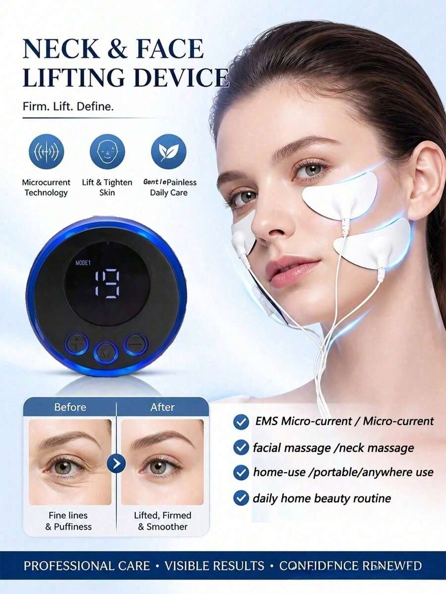 AXH New Eye Massage, Facial Lifting Massage, Microcurrent Facial Anti-Wrinkle Firming Beauty & Wellness Facial Massager - White - View 1