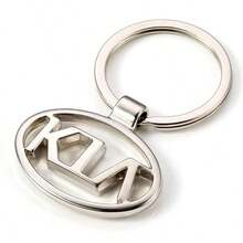 KIA Logo Metal Keyring, Classic Silver Finish Key Chain, Secure Round Key Ring, Practical Car Key Organizer - A - View 6