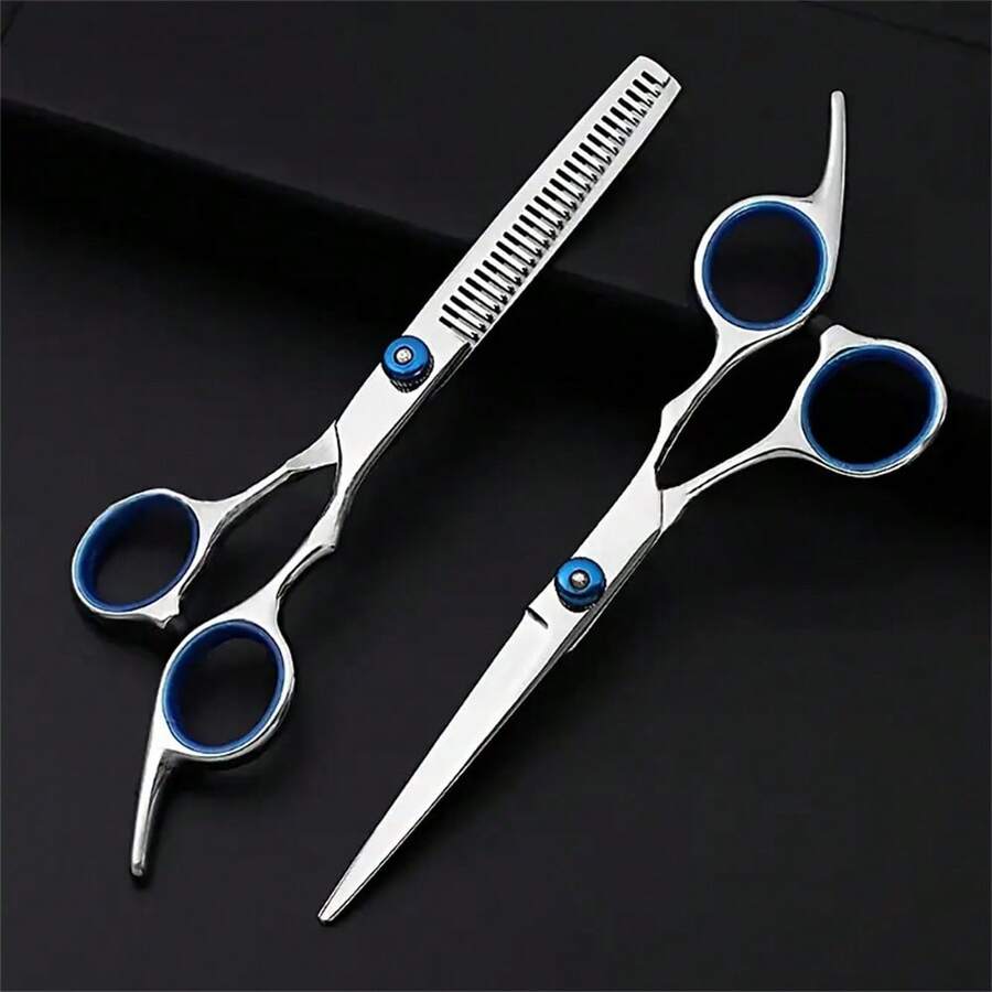 2pcs/Set Hairdressing Scissors 6 Inch Hair Scissors Professional Hairdressing Scissors Cutting Thinning Scissors Barber Shear Accessories