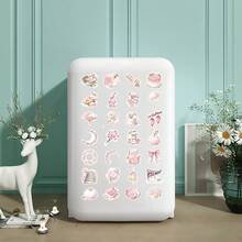 50 Floral Sakura Cherry Blossom Doodle Stickers, Perfect For Decorating Stationery, Water Bottles, Phones, Laptops, Suitcases, Refrigerators, Skateboards, And Guitars - Multicolor - View 5