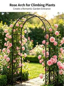 240 Cm Black Metal Plant Climbing Frame, Wedding Party Arch Frame, Climbing Plant Climbing Frame, Outdoor Decorative Arch, Gardening Tools, Plant Rack, Garden Decoration - A - View 3