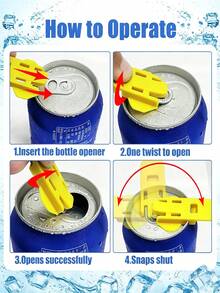 1/5/10pcs Colorful Soda Can Pull Tab Opener & Leak-Proof Lid, One-Handed Operation Soda Can Opener And Reusable Aluminum Can Protective Cover, Suitable For Party, Camping And Travel - Multicolor - View 4