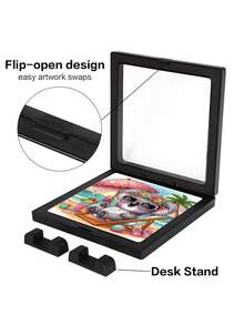 Vigour Summer Black/White Diamond Painting Frame With Transparent HD Film, Jewelry Box, Necklace Display Box,Flip-Top Design For Easy Artwork Replacement. Suitable For Diamond Paintings. Ideal For Desktop And Wall Mounting, Perfect For Home Decor And Art Display - A - View 12