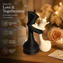 1pc King & Queen Chess Couple Statue, Wedding Decor, Romantic Anniversary Engagement Newlywed Gift, Home Decoration, Desktop Display Shelf - Multiple Styles - View 9