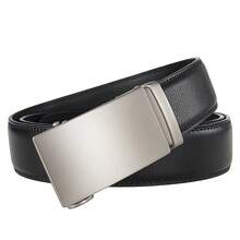 Genuine Leather Automatic Buckle Belt For Men, Cowhide Formal Belt, Simple Business Men's Belt, Adjustable Length, Ideal Gift Choice For Summer, Autumn, Christmas And Winter - 066-191 - View 9