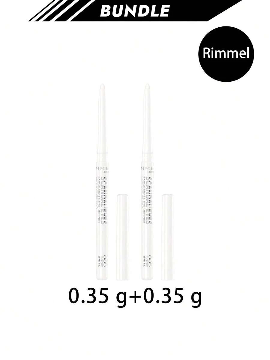 Rimmel [حزمة] قلم تحديد العين المبالغ فيه من سكانداييز 005 أبيض الثلج 0.35 جرام * 2 - توهج برونزي - مشاهدة 1