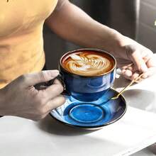 Set Cangkir dan Piring Kopi Keramik Klasik 2 Buah, Seri Warna Vintage, Cocok untuk Rumah atau Kafe, Aman untuk Mesin Pencuci Piring, Microwave, Oven, dan Kulkas. - MultiWarna - View 6