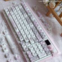 Keycap Boneka Lucu DIY Sangat Menarik PBT 5 Sisi Dye-Sublimation MOA Bulat Kompatibel Dengan Keyboard Mekanik - View 1