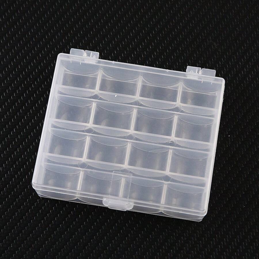 Transparent Multi-Compartment Battery Storage Box, 5# 7# Rechargeable Battery Protective Case, Portable Parts Organizer Box - Clear - View 1