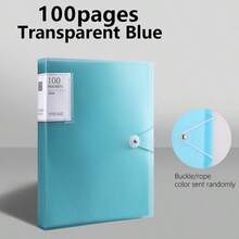 1pc Translucent Cover Document Folder, Transparent Insert File Folder, Snap Closure Folder, Multi-Color Storage Bag, Multi-Specification Loose-Leaf Binder, Storage Album, 20/30/40/60/100 Pages, A4 Multi-Layer Insert Pocket, 6 Colors Available, Stain-Resistant, Waterproof, Comfortable Touch, School Document Bag, Student Subject Exam Paper Bag, Artwork & Certificate Collection Album, Fashion Design - Multicolor - View 24