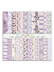 1set 6-Inch Double-Sided Patterned Paper, Photo Albums, Scrapbook, Junk Journal, Planner Cards Background Paper, Suitable For Scene Decoration And Atmosphere Props - Purple Floral Journal Background Paper - View 5