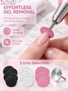 DeDryDS 60pcs Sandpaper Sheets | 0.98 Inch Metal Nail Drill Bits - Pedicure And Manicure Replacement Parts - Multicolor - View 3