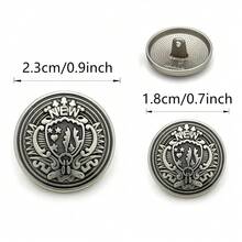 10Pcs Vintage Metal Shank Buttons, Fashion DIY Sewing Accessories, Decorative Buttons For Clothing Cardigan Coat Craft - 10pcs/pack - View 2