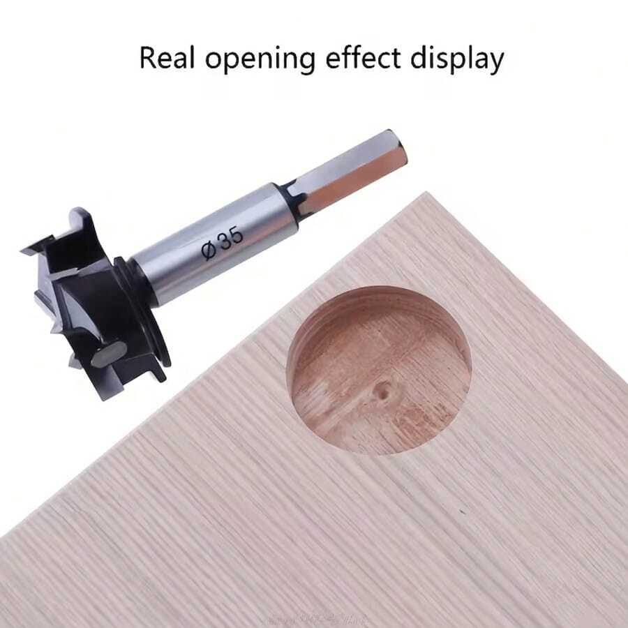 Three-Blade Woodworking 35mm Hole Puncher For Aircraft Hinge, Adjustable Limit Position Woodworking Drill Bit - Multi-color - View 1
