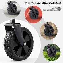 80LCarrito de Camping Plegable Carretilla de Mano con Ruedas Tipo Tanque Multiterreno, Carro de Compras Jardín con Mango Ajustable Doble Rodamiento Gran Capacidad para Adultos Ideal para Acampar Picnic, Jardinería Compras al Aire Libre, Decoración Fiesta de Halloween, Viajes y Actividades al Aire Libre - [Ruedas plegables de 5 pulgadas] 80L - Ver 7