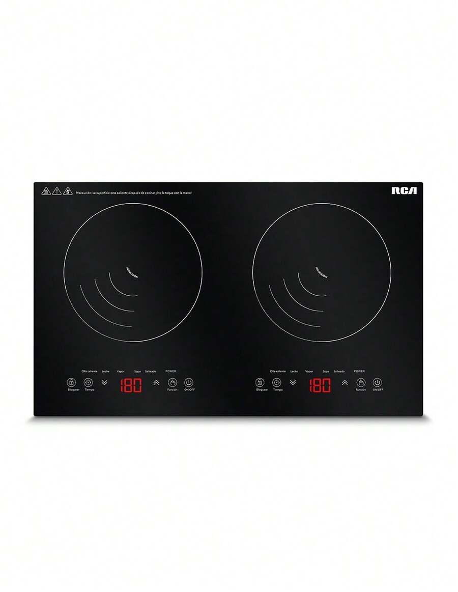 RCA RC-12E2 2-Burner Built-In Induction Cooktop, Tempered Glass, Touch Control, Auto-Off Timer, 5 Temperature Settings, Touch Lock System - US A Type Plug(220-240V) - View 1