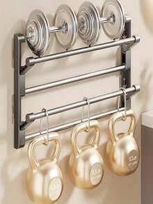 1pc Multi-Functional Foldable Storage Rack | Wall-Mounted, No-Drill, Multi-Layer Drainage Storage, Bathroom Shoe Cabinet And Slipper Storage Rack, Over-The-Door Bathroom Storage Rack, Multi-Purpose Organizer - Grey - View 8