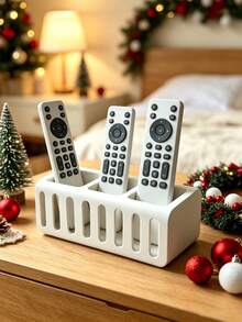 1pc 3-Slot Remote Control Storage Box, Game Controller Storage Stand, Multi-Functional Storage Box, Suitable For Home Storage, Home Decor, Bedroom Decor, Living Room Coffee Table, Bedroom Nightstand, Office Desk Use, Practical Desktop Storage Rack, Back To School, Halloween, Christmas Best Gift Choice For Friends, Essential Storage Item For Slouchy People - Multicolor - View 2