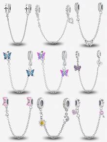 1pc Butterfly Flowing Safety Chain, Suitable For DIY Bracelet, Necklace And Other Jewelry, Perfect Gift For Women And Girls - Beads - View 1