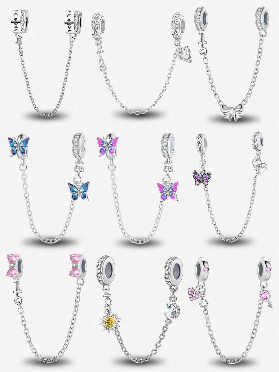 1pc Butterfly Flowing Safety Chain, Suitable For DIY Bracelet, Necklace And Other Jewelry, Perfect Gift For Women And Girls - Beads - View 1