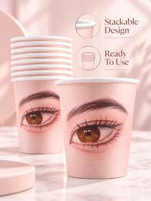Lash Training Practice Cup Eyelash Extension Training Tool False Eyelash Display Practice Stand For Beginners Lash Mapping Practice Paper Cup Mannequin Training Supplies Beauty Salon Accessories - Multicolor - View 4