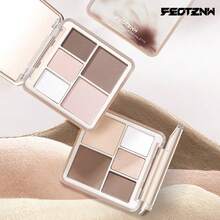 FEOTZNW Palet Kontur & Highlight 3D Light & Shadow, Kontur & Highlight 2-in-1, Efek Rias Wajah Terpahat, Palet Rias Wajah Wanita, Perlengkapan Rias Esensial - Nuansa Merah Muda - X02# Nada Merah Muda - View 8