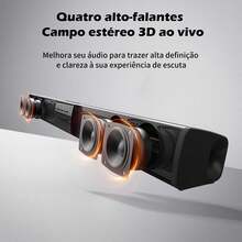 Barra de Som para TV e Home Cinema com 4 Alto-falantes de 20W - Preto - Visão 5