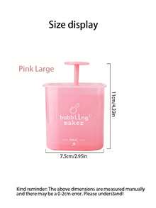 1pc Pink Foaming Cleanser Dispenser, Small & Large Size, Portable Manual Face Wash Foaming Bottle, Bubble Foaming Cup, Cleanser Accessory - Pink - View 10