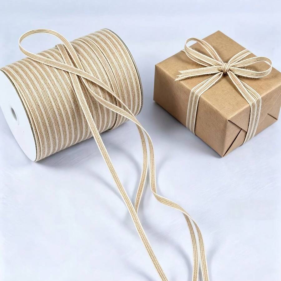 1/2/3pcs White Edge Fish Pattern Linen Ribbon, Fish Pattern Satin Ribbon, Bouquet Gift Wrapping Souvenir Decoration Accessories, Suitable For Gift Wrapping, Wedding Bouquets, Birthday Gifts, Handmade, Holiday Party Decoration - Multicolor - View 1