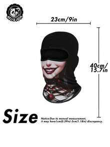 1-2pcs Gothic Women's 3D Printed Warm Face Mask, Windproof Full Face Cover, Breathable Moisture-Wicking Full Face Mask, Suitable For Skiing, Motorcycle, Cosplay, Festivals And More - Multicolor - View 3