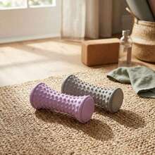 2pcs Manual Foot Massager, Plantar Fasciitis And Flat Foot Rolling Trainer, Perfect For Yoga, Pilates, Fitness, Deep Tissue And Muscle Relaxation, Suitable For Shoulders, Neck, Feet And Whole Body, Plastic Material - Purple - View 5