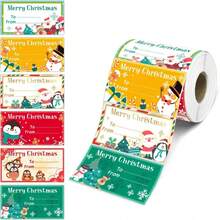1 Roll 180pcs Merry Christmas Gift Labels, Santa Claus Pattern Christmas Name Stickers, Used For Gift Wrapping, Holiday Packaging, Holiday Labels, Smooth Surface, Gift Labels, Home Gifts, Gift Givers - Multiple Styles - View 3