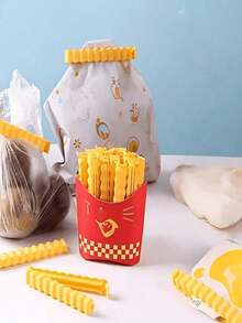 1/12/24pcs French Fries Shaped Food Sealing Clips, Creative Wavy Fries Design, Suitable For Bag Sealing, Kitchen Storage, Combining Aesthetics And Practicality Kitchen Gadget - Multicolor - View 8