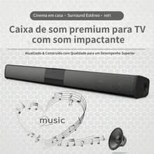 Barra de Som para TV e Home Cinema com 4 Alto-falantes de 20W - Preto - Visão 2