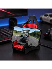 Racing Seat Style Phone Holder, Office Desk Phone Stand, Gaming, Video Watching And Desktop Universal Smartphone Stand, Halloween, Christmas Gift, Desktop Storage - A - View 3